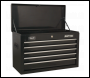 Sealey AP22BSTACK Topchest, Mid-Box Tool Chest & Rollcab 14 Drawer Stack - Black