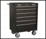 Sealey AP22BSTACK Topchest, Mid-Box Tool Chest & Rollcab 14 Drawer Stack - Black