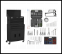 Sealey AP22BKCOMBO Topchest & Rollcab Combination 6 Drawer with Ball-Bearing Slides - Black & 170pc Tool Kit