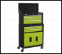 Sealey AP22HVGCOMBO Topchest & Rollcab Combination 6 Drawer with Ball-Bearing Slides - Green/Black & 170pc Tool Kit