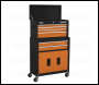 Sealey AP22OCOMBO American PRO® Topchest & Rollcab Combination 6 Drawer with 170pc Tool Kit - Orange/Black
