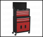 Sealey AP22RCOMBO American PRO® Topchest & Rollcab Combination 6 Drawer with 170pc Tool Kit - Red/Black