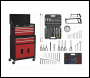 Sealey AP22RCOMBO Topchest & Rollcab Combination 6 Drawer with Ball-Bearing Slides - Red/Black & 170pc Tool Kit