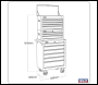 Sealey AP22STACK American PRO® Topchest, Mid-Box Tool Chest & Rollcab Stack 14 Drawer - Red