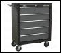 Sealey AP2505B Rollcab 5 Drawer with Ball-Bearing Slides - Black/Grey