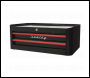 Sealey AP28102BR Mid-Box Tool Chest 2 Drawer Retro Style - Black with Red Anodised Drawer Pulls