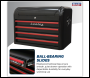 Sealey AP28104BR Premier™ Retro Style Topchest 4 Drawer - Black with Red Anodised Drawer Pulls