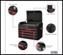 Sealey AP28104BR Premier™ Retro Style Topchest 4 Drawer - Black with Red Anodised Drawer Pulls