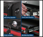 Sealey AP28104BR Premier™ Retro Style Topchest 4 Drawer - Black with Red Anodised Drawer Pulls