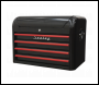 Sealey AP28104BR Premier™ Retro Style Topchest 4 Drawer - Black with Red Anodised Drawer Pulls