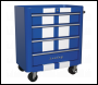 Sealey AP28204BWS Rollcab 4 Drawer Retro Style - Blue with White Stripes