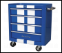 Sealey AP28204BWS Rollcab 4 Drawer Retro Style - Blue with White Stripes