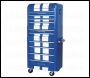 Sealey AP28COMBO2BWS Premier™ Retro Style Topchest, Mid-Box Tool Chest & Rollcab Combination 10 Drawer - Blue with White Stripes