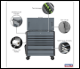 Sealey AP366G Tool Trolley 6 Drawer - Grey