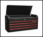 Sealey AP41104BR Topchest 4 Drawer Wide Retro Style - Black with Red Anodised Drawer Pulls