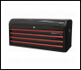 Sealey AP41104BR Topchest 4 Drawer Wide Retro Style - Black with Red Anodised Drawer Pulls