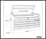 Sealey AP41104BWS Premier™ Retro Style Wide Topchest 4 Drawer - Blue with White Stripes