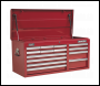 Sealey AP41149 Topchest 14 Drawer with Ball-Bearing Slides Heavy-Duty - Red