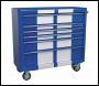 Sealey AP41COMBOBWS Retro Style Wide Topchest & Rollcab Combination 10 Drawer Blue/White Stripes