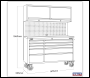 Sealey AP5520SS Premier™ Mobile Stainless Steel Tool Cabinet 10 Drawer with Backboard & 2 Wall Cupboards