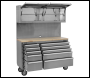 Sealey AP5520SS Premier™ Mobile Stainless Steel Tool Cabinet 10 Drawer with Backboard & 2 Wall Cupboards
