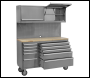 Sealey AP5520SS Premier™ Mobile Stainless Steel Tool Cabinet 10 Drawer with Backboard & 2 Wall Cupboards