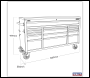 Sealey AP6115BE Superline PRO® Black Edition Mobile Trolley with Wooden Worktop 15 Drawer 1549mm