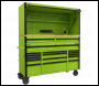 Sealey AP6115BECOMBO1 Superline PRO® Black Edition Mobile Trolley with Wooden Worktop, Hutch & 2 Drawer Riser 15 Drawer 1549mm