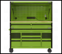 Sealey AP6115BECOMBO1 Superline PRO® Black Edition Mobile Trolley with Wooden Worktop, Hutch & 2 Drawer Riser 15 Drawer 1549mm