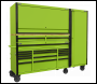 Sealey AP6115BECOMBO2 15 Drawer 1549mm Mobile Trolley with Wooden Worktop, Hutch, 2 Drawer Riser & Side Locker