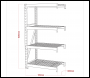 Sealey AP6372E Heavy-Duty Racking Extension Pack with 4 Mesh Shelves 640kg Capacity Per Level