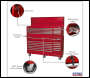 Sealey AP66COMBO2 Topchest & Rollcab Combination 23 Drawer with Ball-Bearing Slides - Red