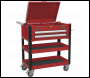 Sealey AP760M Heavy-Duty Mobile Tool & Parts Trolley 2 Drawers & Lockable Top - Red