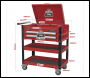 Sealey AP760M Superline PRO® Heavy-Duty Mobile Tool & Parts Trolley with Lockable Top & 2 Drawers - Red