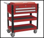 Sealey AP760M Superline PRO® Heavy-Duty Mobile Tool & Parts Trolley with Lockable Top & 2 Drawers - Red
