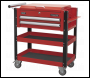 Sealey AP760M Superline PRO® Heavy-Duty Mobile Tool & Parts Trolley with Lockable Top & 2 Drawers - Red