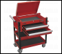 Sealey AP760M Superline PRO® Heavy-Duty Mobile Tool & Parts Trolley with Lockable Top & 2 Drawers - Red