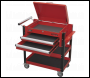 Sealey AP760M Superline PRO® Heavy-Duty Mobile Tool & Parts Trolley with Lockable Top & 2 Drawers - Red