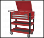 Sealey AP760M Superline PRO® Heavy-Duty Mobile Tool & Parts Trolley with Lockable Top & 2 Drawers - Red