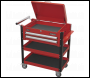 Sealey AP760M Superline PRO® Heavy-Duty Mobile Tool & Parts Trolley with Lockable Top & 2 Drawers - Red