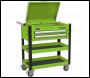 Sealey AP760MHV Heavy-Duty Mobile Tool & Parts Trolley 2 Drawers & Lockable Top - Green