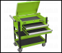 Sealey AP760MHV Superline PRO® Heavy-Duty Mobile Tool & Parts Trolley with Lockable Top & 2 Drawers - Green