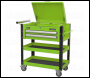 Sealey AP760MHV Heavy-Duty Mobile Tool & Parts Trolley 2 Drawers & Lockable Top - Green