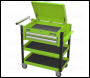 Sealey AP760MHV Superline PRO® Heavy-Duty Mobile Tool & Parts Trolley with Lockable Top & 2 Drawers - Green