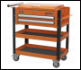 Sealey AP760MO Superline PRO® Heavy-Duty Mobile Tool & Parts Trolley with Lockable Top & 2 Drawers - Orange