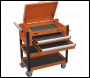 Sealey AP760MO Superline PRO® Heavy-Duty Mobile Tool & Parts Trolley with Lockable Top & 2 Drawers - Orange