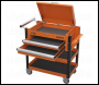 Sealey AP760MO Superline PRO® Heavy-Duty Mobile Tool & Parts Trolley with Lockable Top & 2 Drawers - Orange