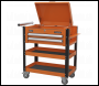 Sealey AP760MO Superline PRO® Heavy-Duty Mobile Tool & Parts Trolley with Lockable Top & 2 Drawers - Orange