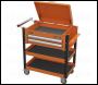 Sealey AP760MO Heavy-Duty Mobile Tool & Parts Trolley 2 Drawers & Lockable Top - Orange