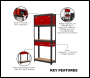 Sealey AP830R Shelving Unit 4-Tier with Cupboard & Drawer